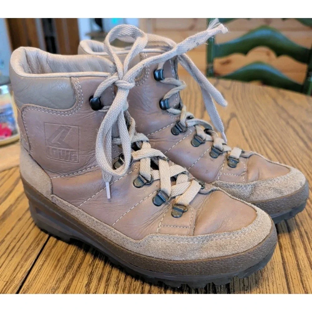 LOWA Tactical Hiking Boots Men's Size 5 Tan Leather & Suede W. Germany